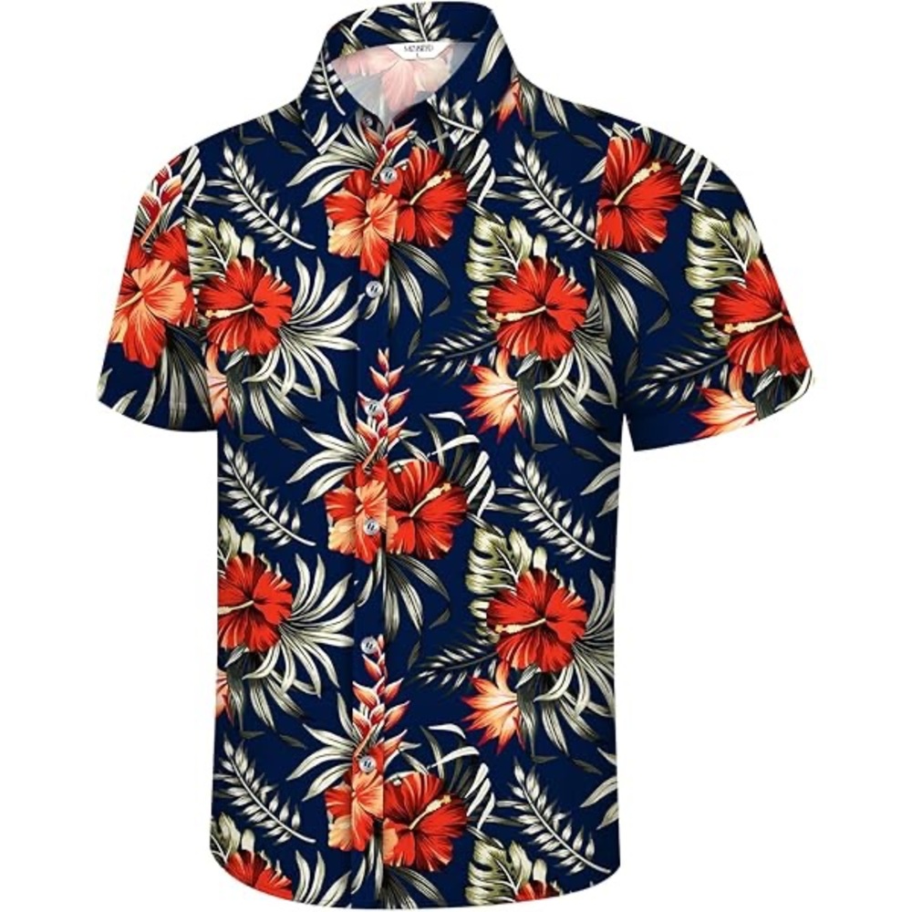 🟡3/$15 DEAL! Vibrant Floral Button Down Hawaiian Shirt